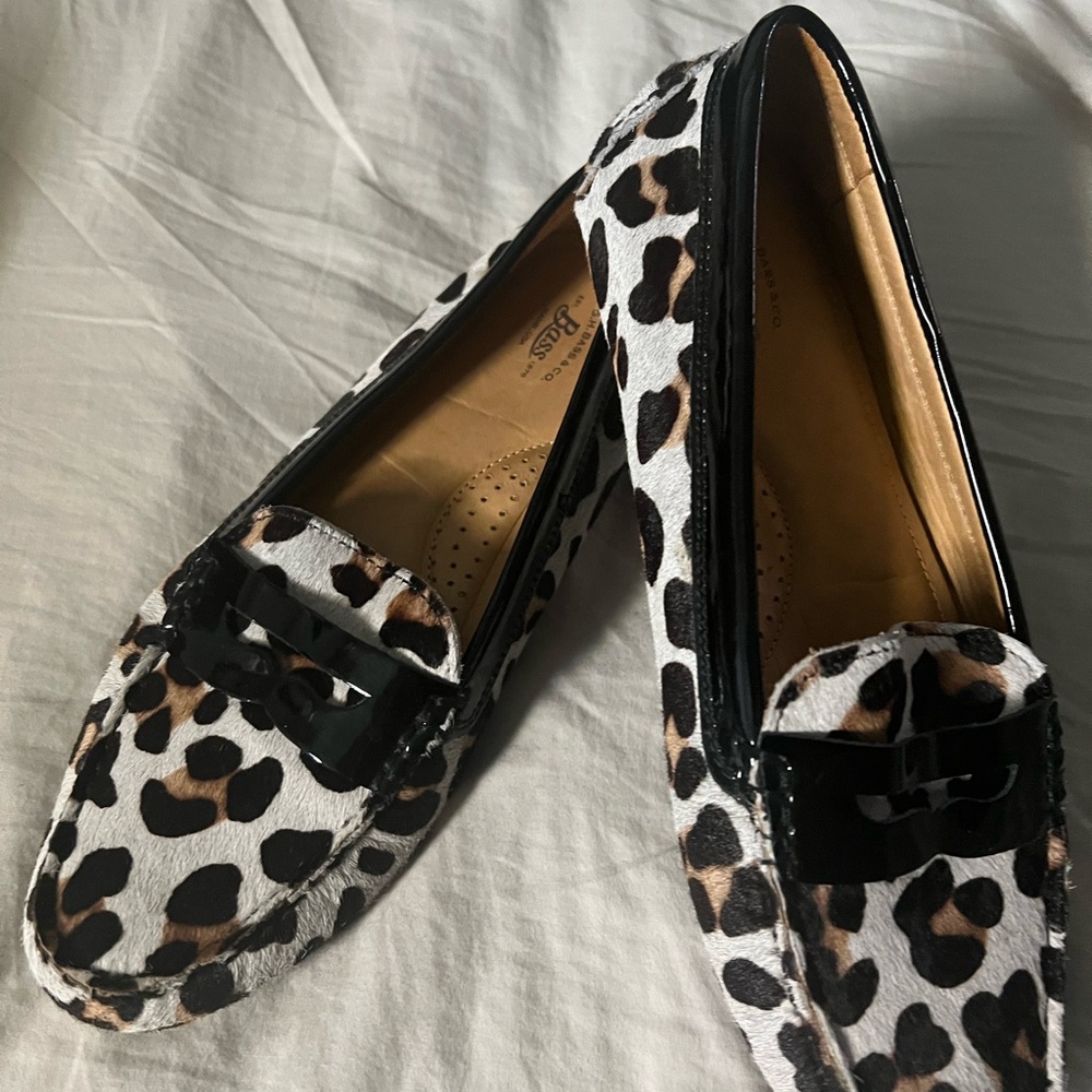 G.H. Bass & Co. Leopard Print Loafers in Black, White, Brown